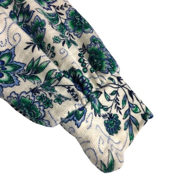 LOFT Sweater Top Womens M Floral Garden Puff Sleeve Lightweight Cottagecore Boho - Picture 7 of 14